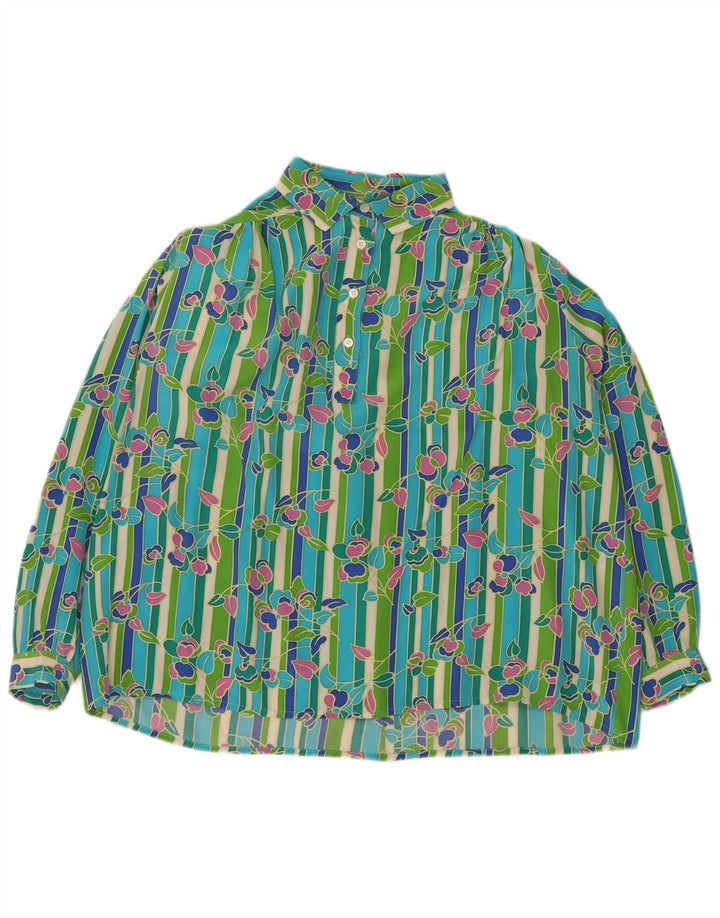Blusa feminina pulôver Diana Bentall Reino Unido 20 2XL floral multicolorida