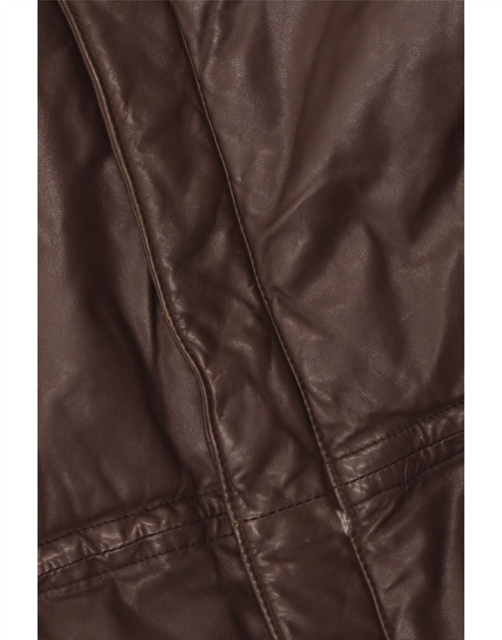 Jaqueta de couro masculina Monpel IT 48 couro marrom médio