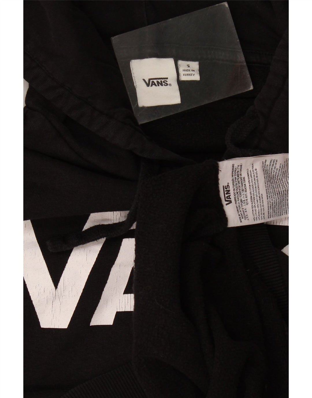 Vans masculino gráfico moletom com capuz pequeno algodão preto