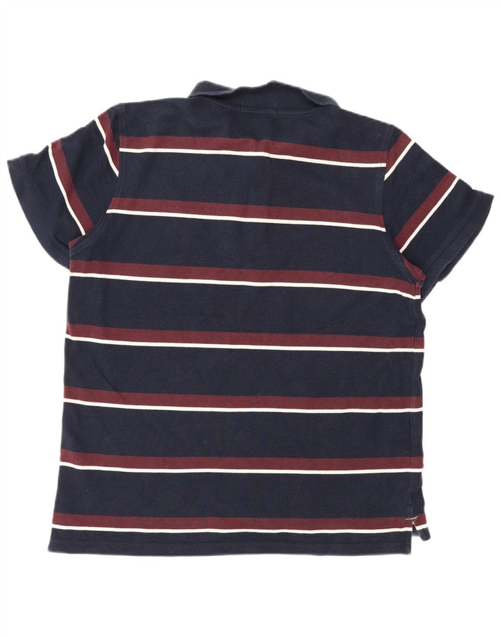 Camisa polo masculina Heritage Lyle & Scott de algodão listrado azul marinho médio