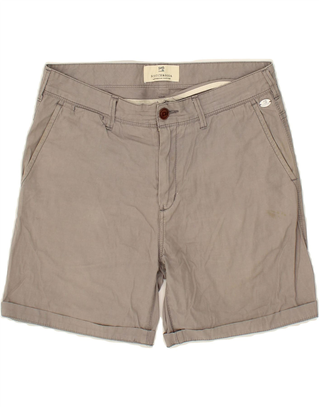 SCOTCH & SODA Mens Chino Shorts W29 Small Grey Cotton Vintage Scotch & Soda and Second-Hand Scotch & Soda from Messina Hembry 