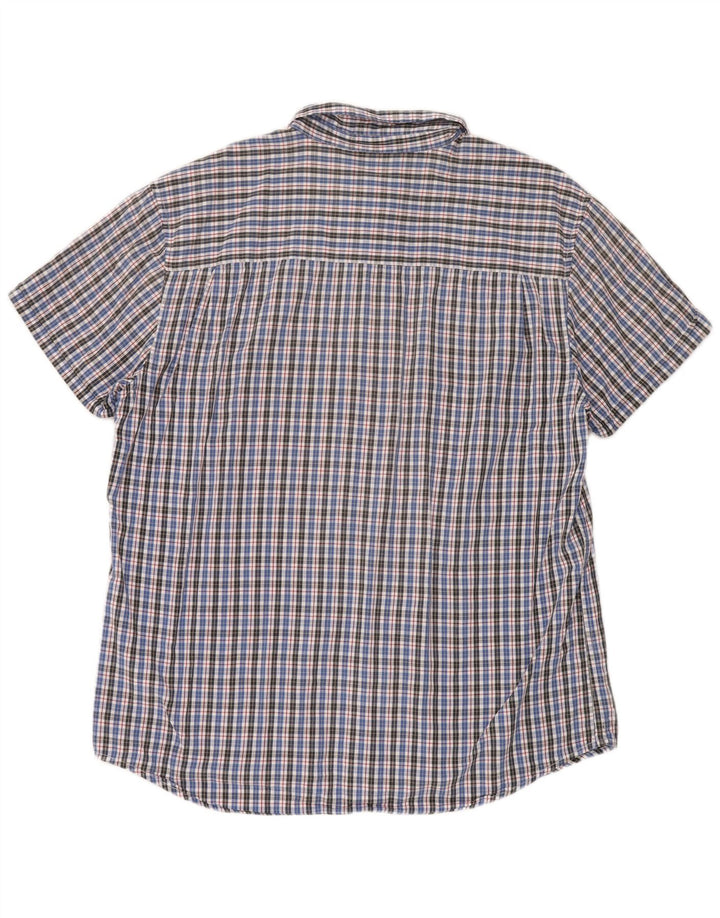 Wrangler Camisa masculina de manga curta regular fit 2XL algodão xadrez azul