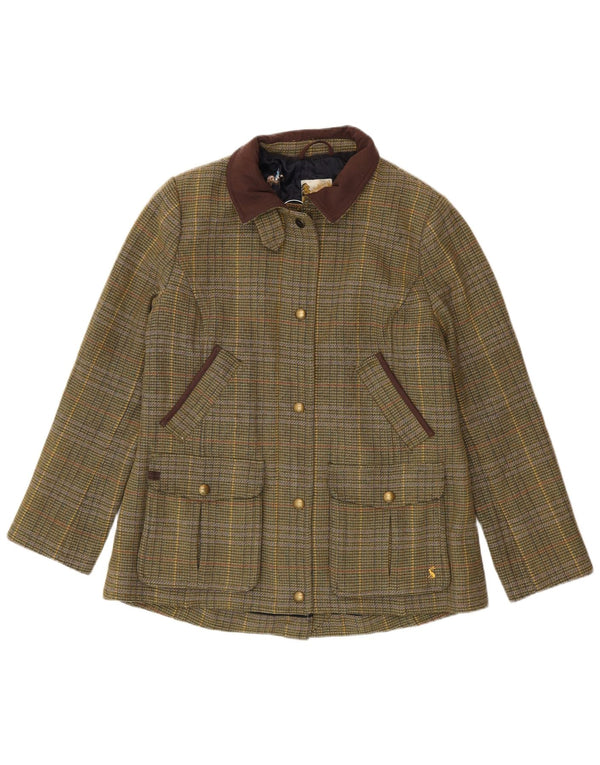 Jaqueta feminina Joules Country UK 16 grande lã xadrez verde