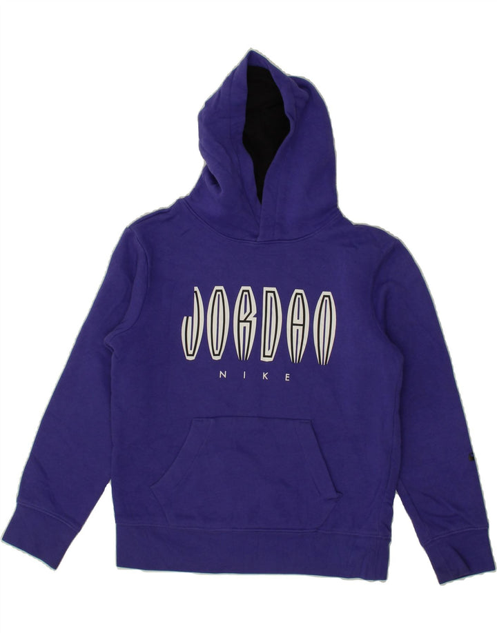 JORDAN Girls Graphic Hoodie Jumper 10-11 Years Medium Purple Vintage Jordan and Second-Hand Jordan from Messina Hembry 