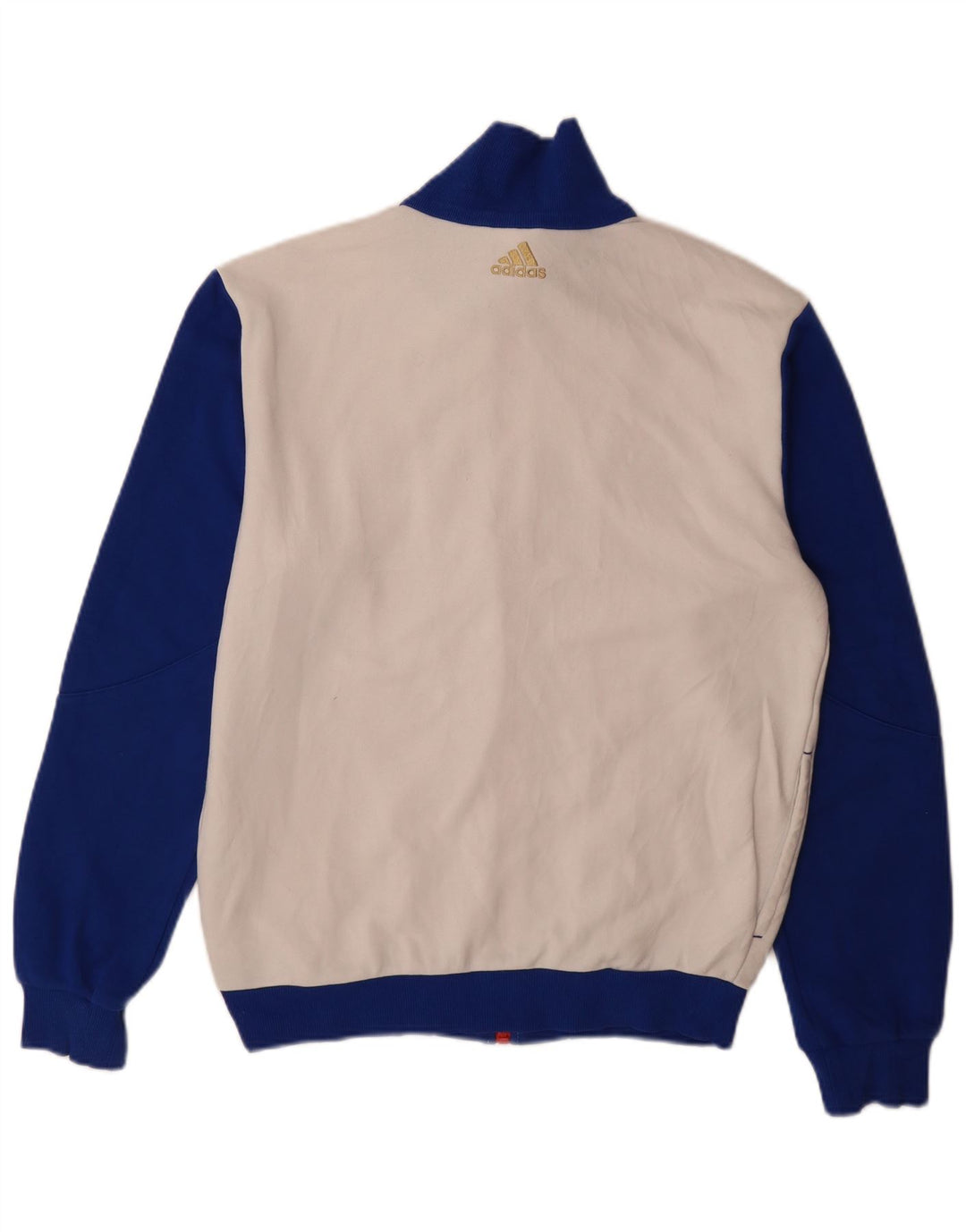 Adidas Mens Tracksuit Top Jacket Médio Branco Colourblock Algodão
