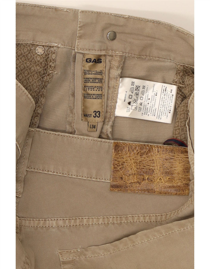 GAS Mens Straight Casual Trousers W33 L30 Brown Cotton Vintage Gas and Second-Hand Gas from Messina Hembry 