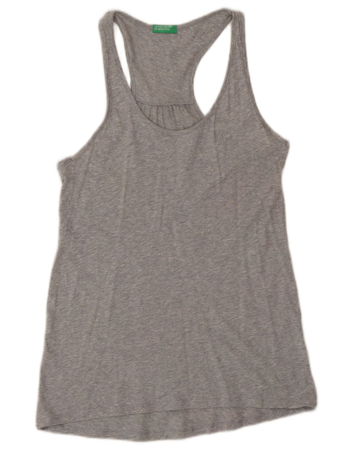 Colete feminino Benetton UK 12 cinza médio manchado