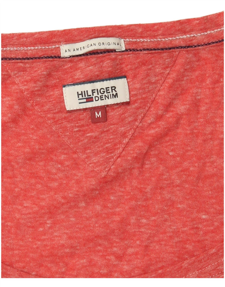 Camiseta feminina Tommy Hilfiger UK 14 médio vermelho manchado