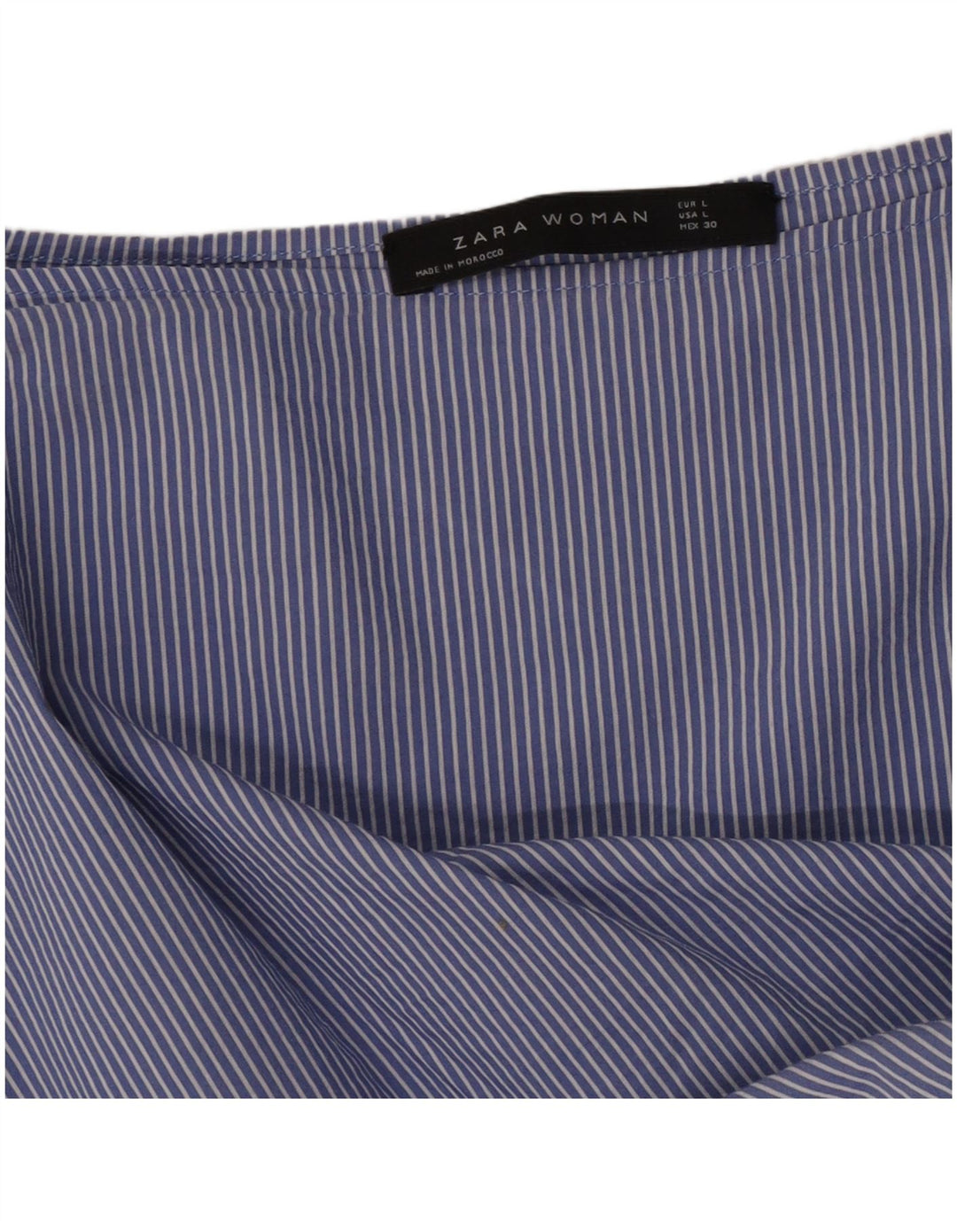 Zara blusa feminina manga 3/4 top UK 16 listrado azul grande