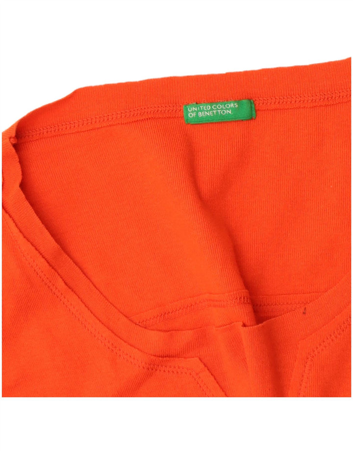 Camiseta feminina Benetton UK 14 grande algodão laranja
