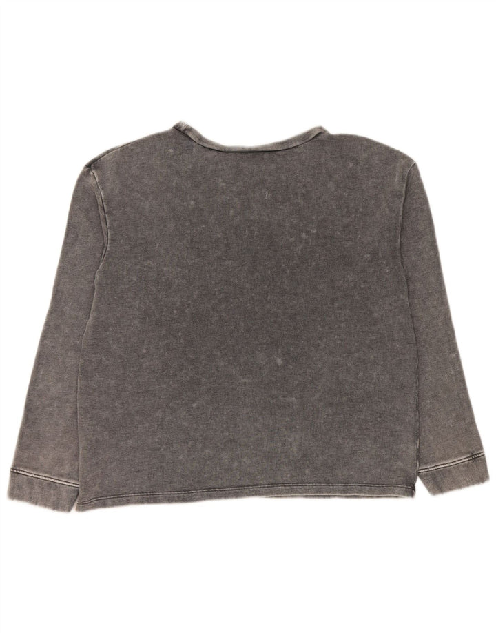 Suéter gráfico feminino Guess UK 16 grande algodão cinza