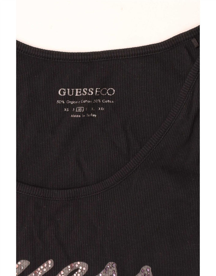 Colete feminino Guess com estampa gráfica UK 12 algodão preto médio