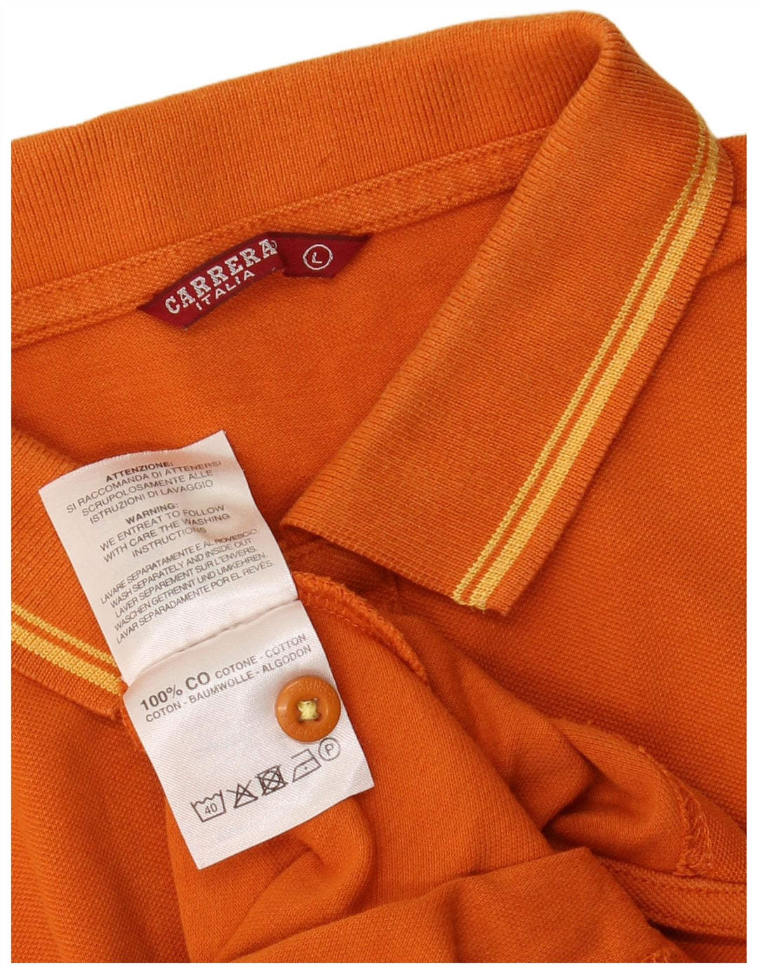 Camisa polo masculina CARRERA grande algodão laranja