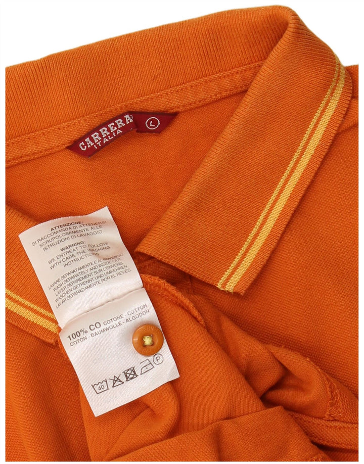 Camisa polo masculina CARRERA grande algodão laranja