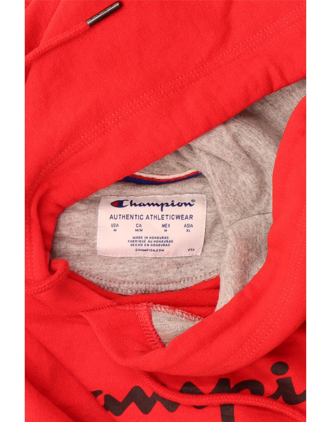 CHAMPION Suéter com capuz gráfico masculino médio vermelho