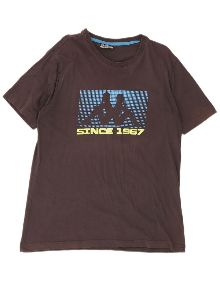 Camiseta masculina gráfica KAPPA Top grande de algodão marrom