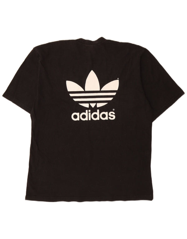 Adidas Mens Graphic T-Shirt Top Grande Algodão Preto