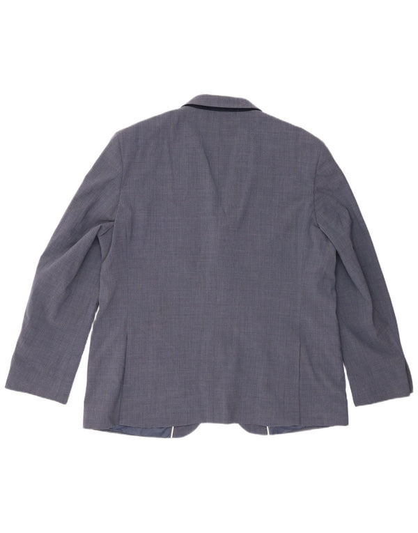 Jaqueta blazer masculina de 2 botões Marks & Spencer Reino Unido 46 3XL lã azul