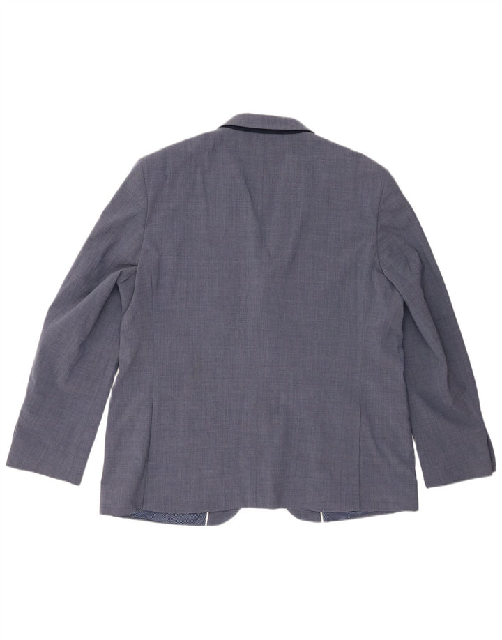 Jaqueta blazer masculina de 2 botões Marks & Spencer Reino Unido 46 3XL lã azul