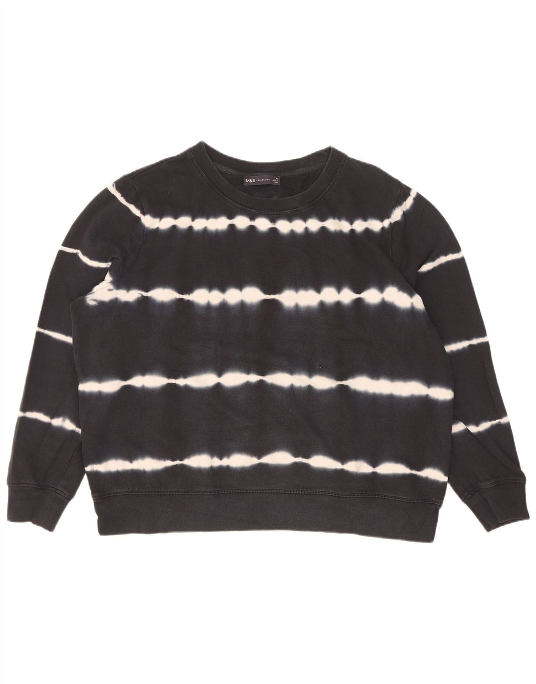 Suéter oversized feminino Marks & Spencer Reino Unido 18 XL preto tie-dye