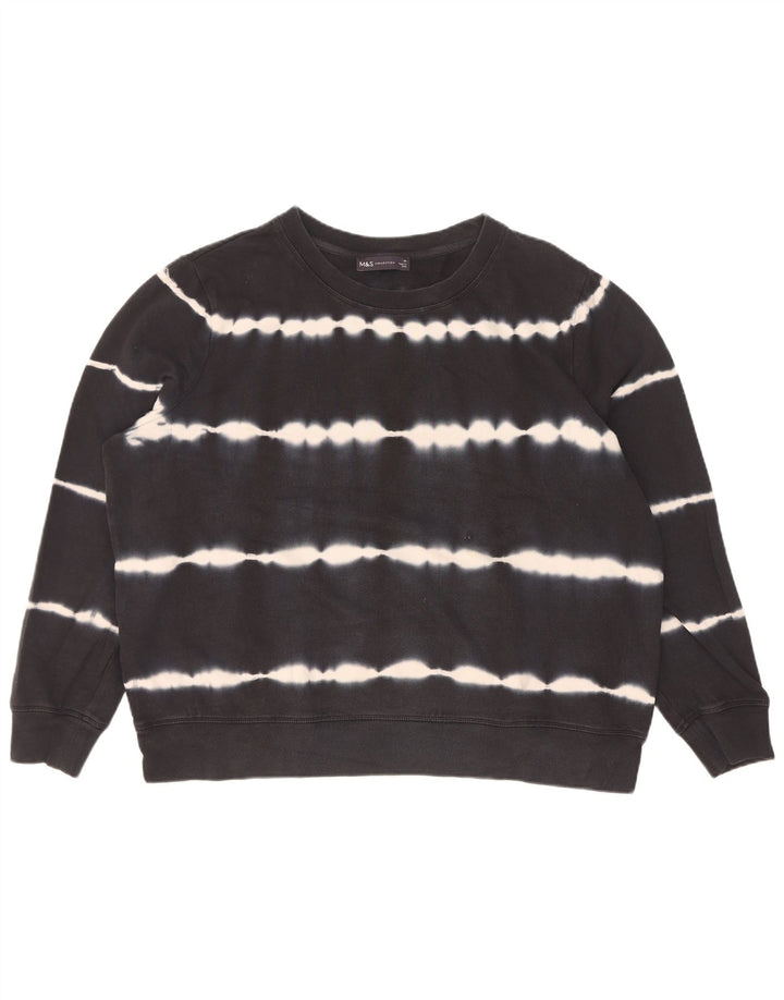 Suéter oversized feminino Marks & Spencer Reino Unido 18 XL preto tie-dye