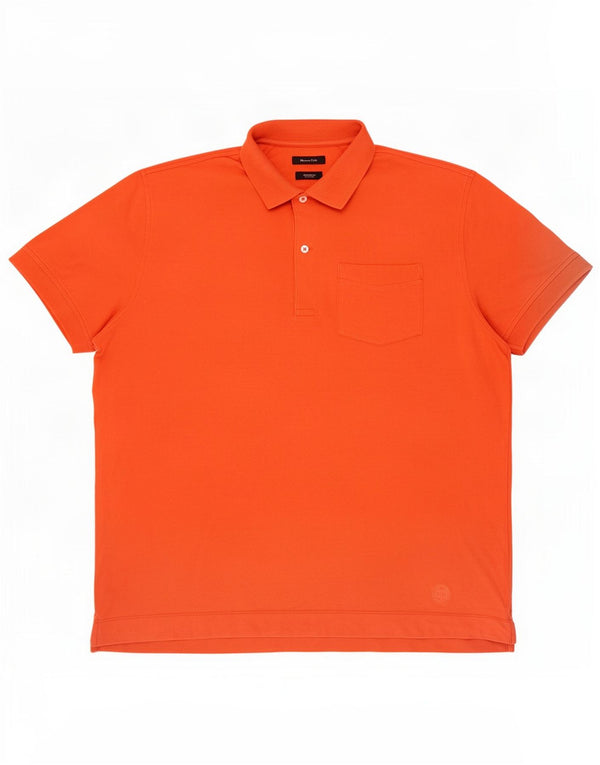 Camisa polo masculina Massimo Dutti Comfort Fit médio algodão laranja