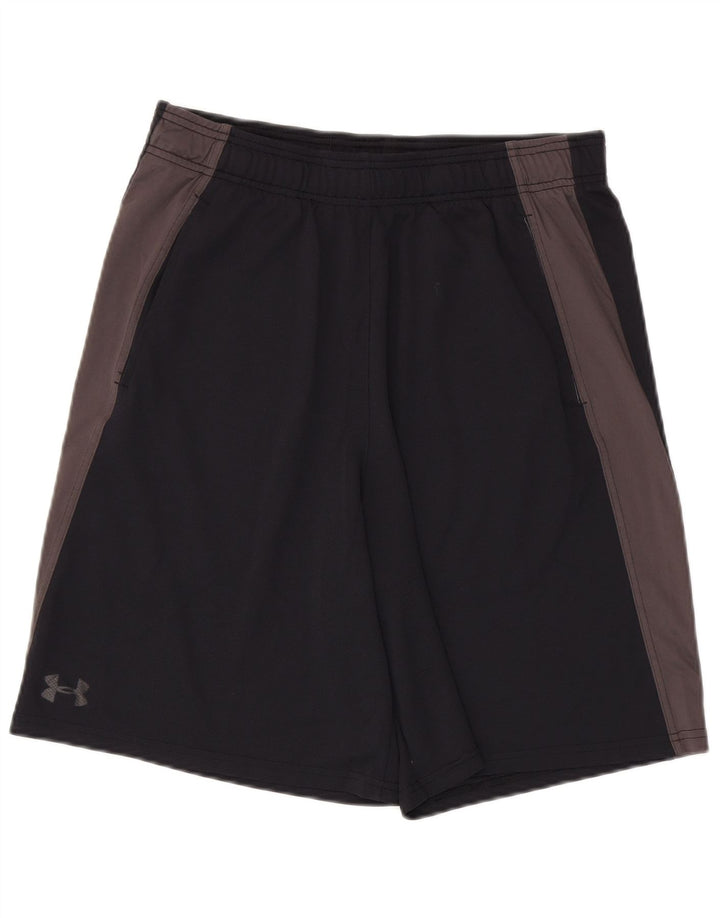 Shorts esportivos masculinos UNDER ARMOUR grandes blocos coloridos pretos