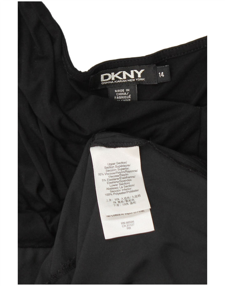 Vestido feminino Dkny US 14 XL preto colorblock viscose