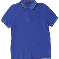 Camisa polo masculina Slim Fit Fred Perry de algodão azul médio
