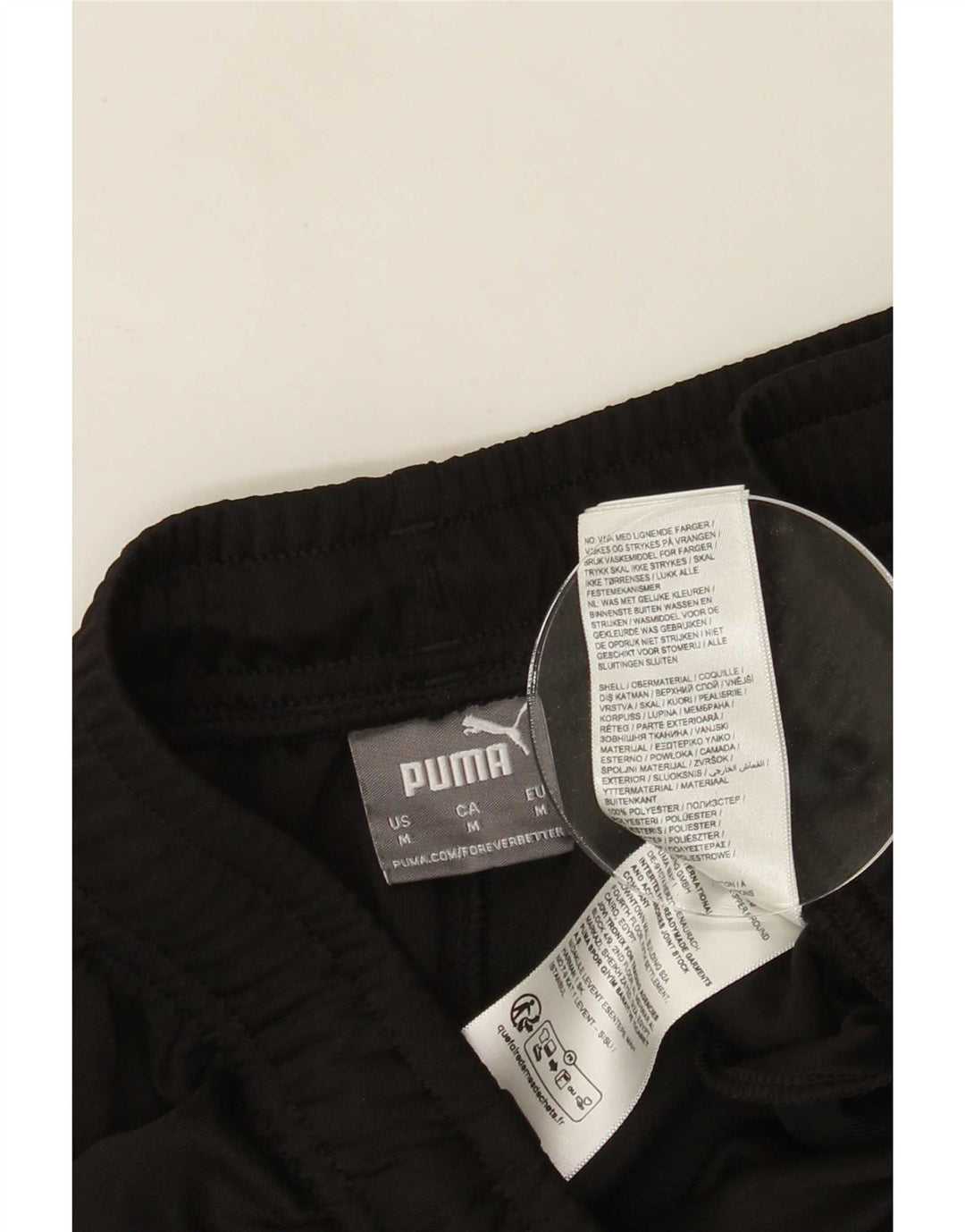 Calça de treino masculina Puma médio preto colorblock poliéster