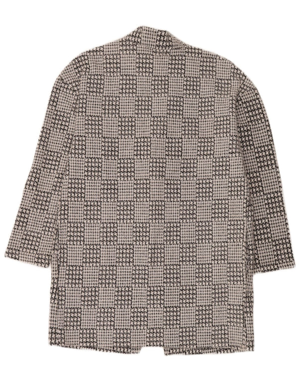 Sobretudo aberto feminino Marks & Spencer Reino Unido 14 grande preto houndstooth