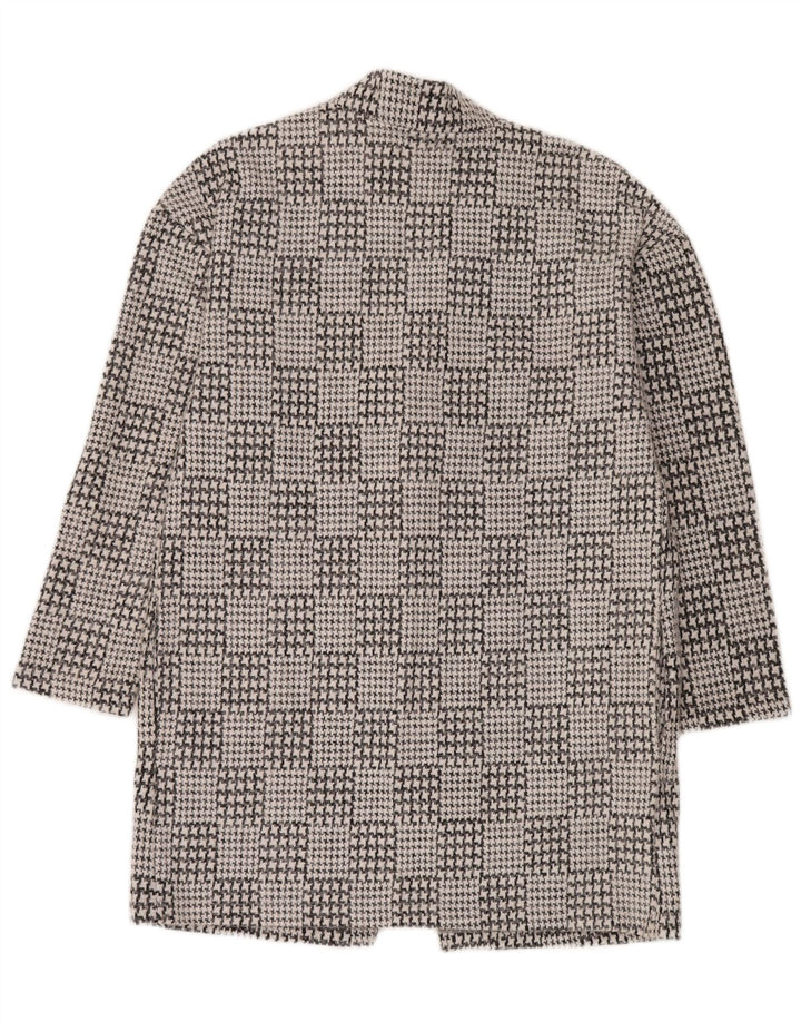 Sobretudo aberto feminino Marks & Spencer Reino Unido 14 grande preto houndstooth