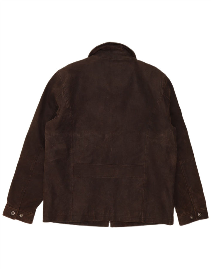 Jaqueta de couro masculina Tom Tailor Reino Unido 40 grande marrom
