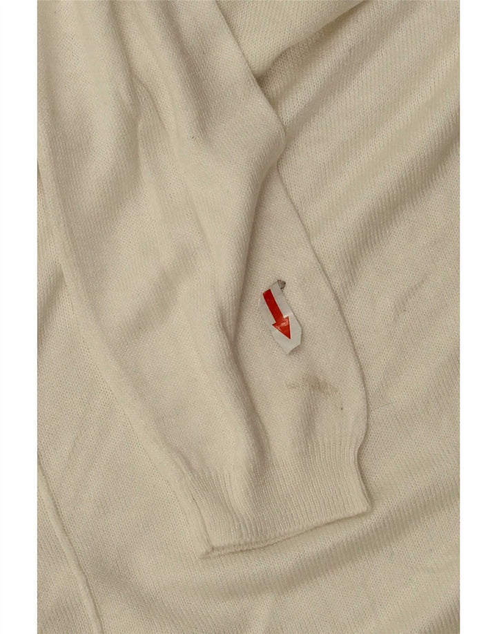 Suéter feminino Marks & Spencer grande com gola redonda Reino Unido 10 pequeno branco