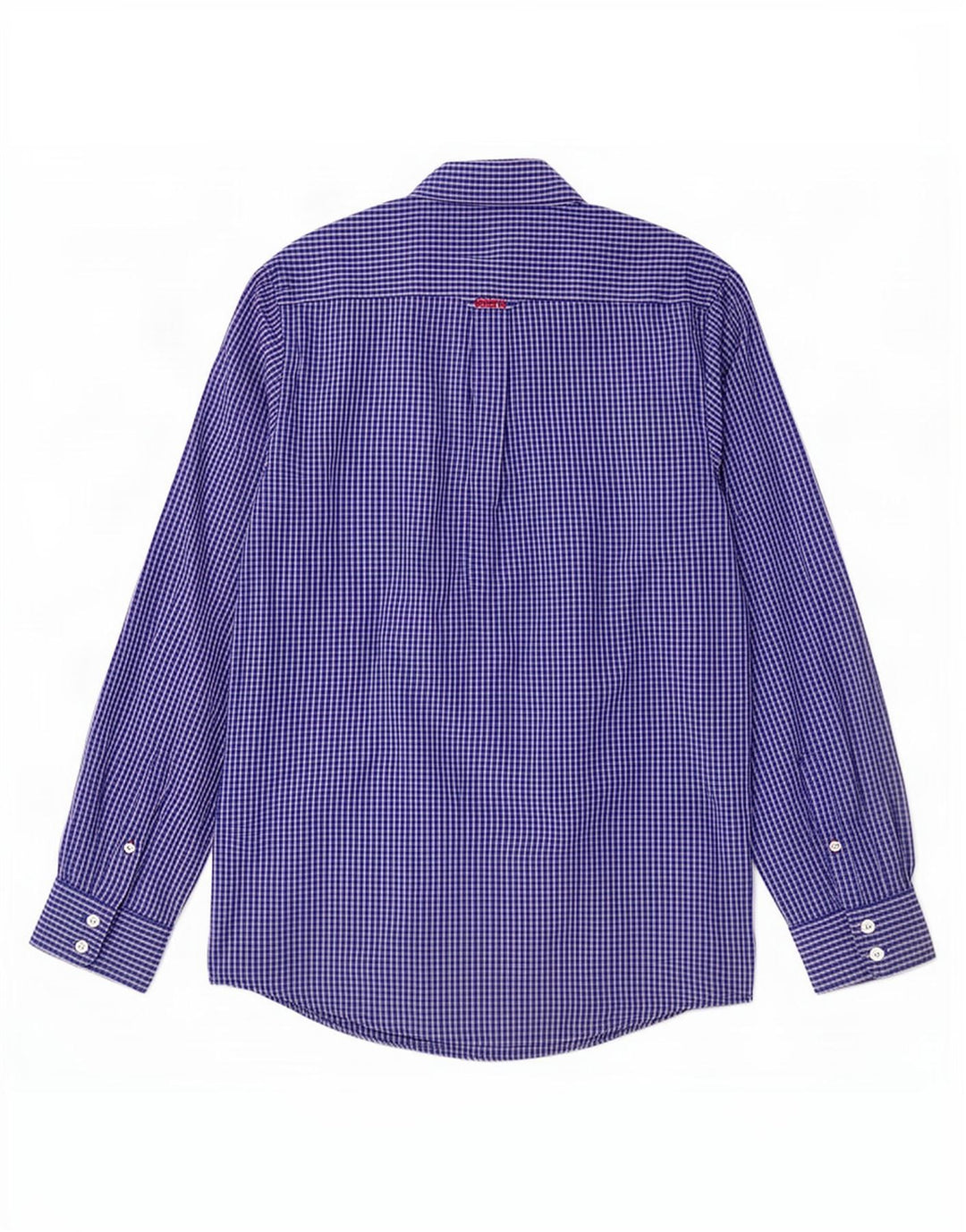Camisa masculina clássica de ajuste da Crew Clothing algodão xadrez azul médio