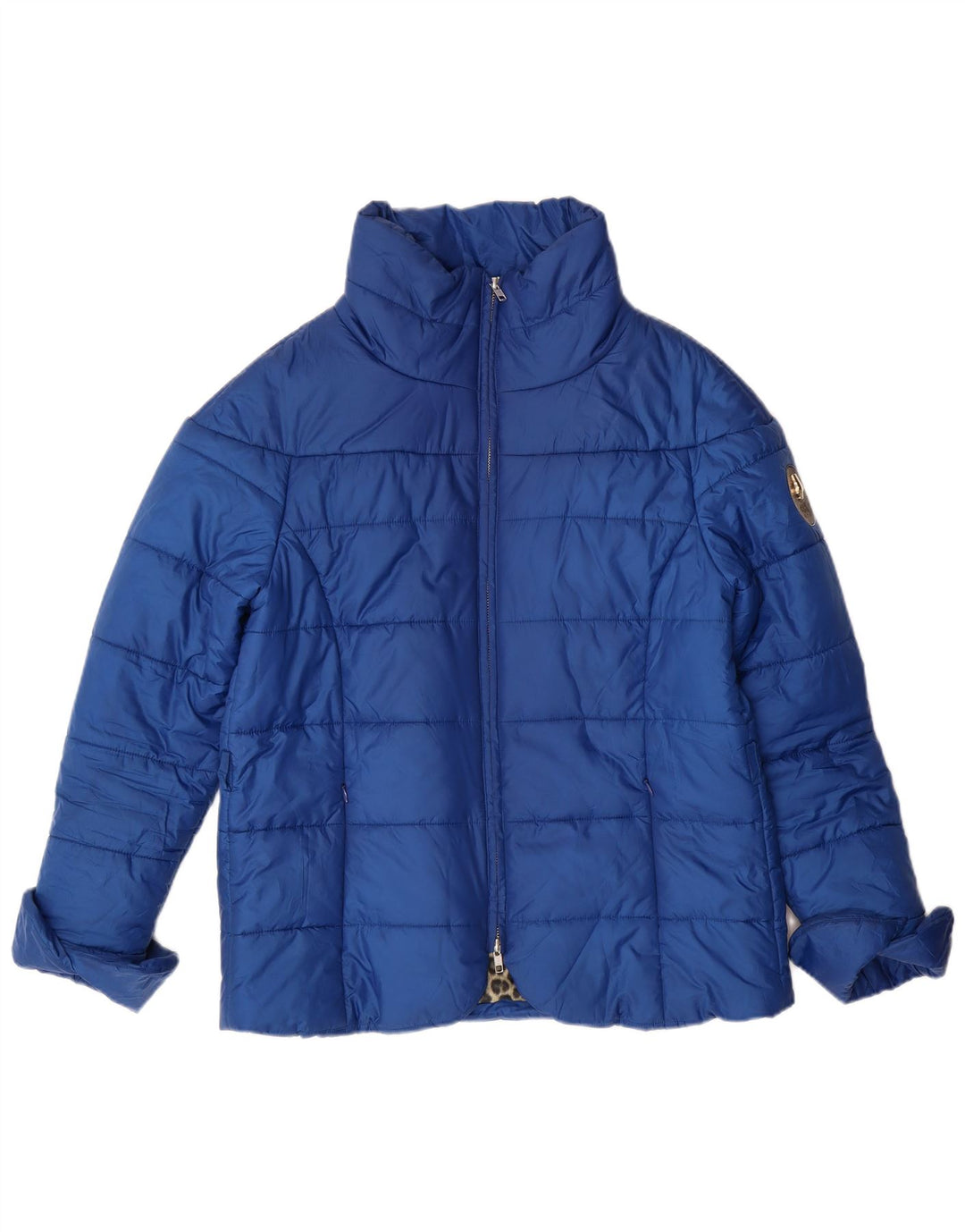 Jaqueta acolchoada feminina CAVALLI IT 46 grande poliéster azul