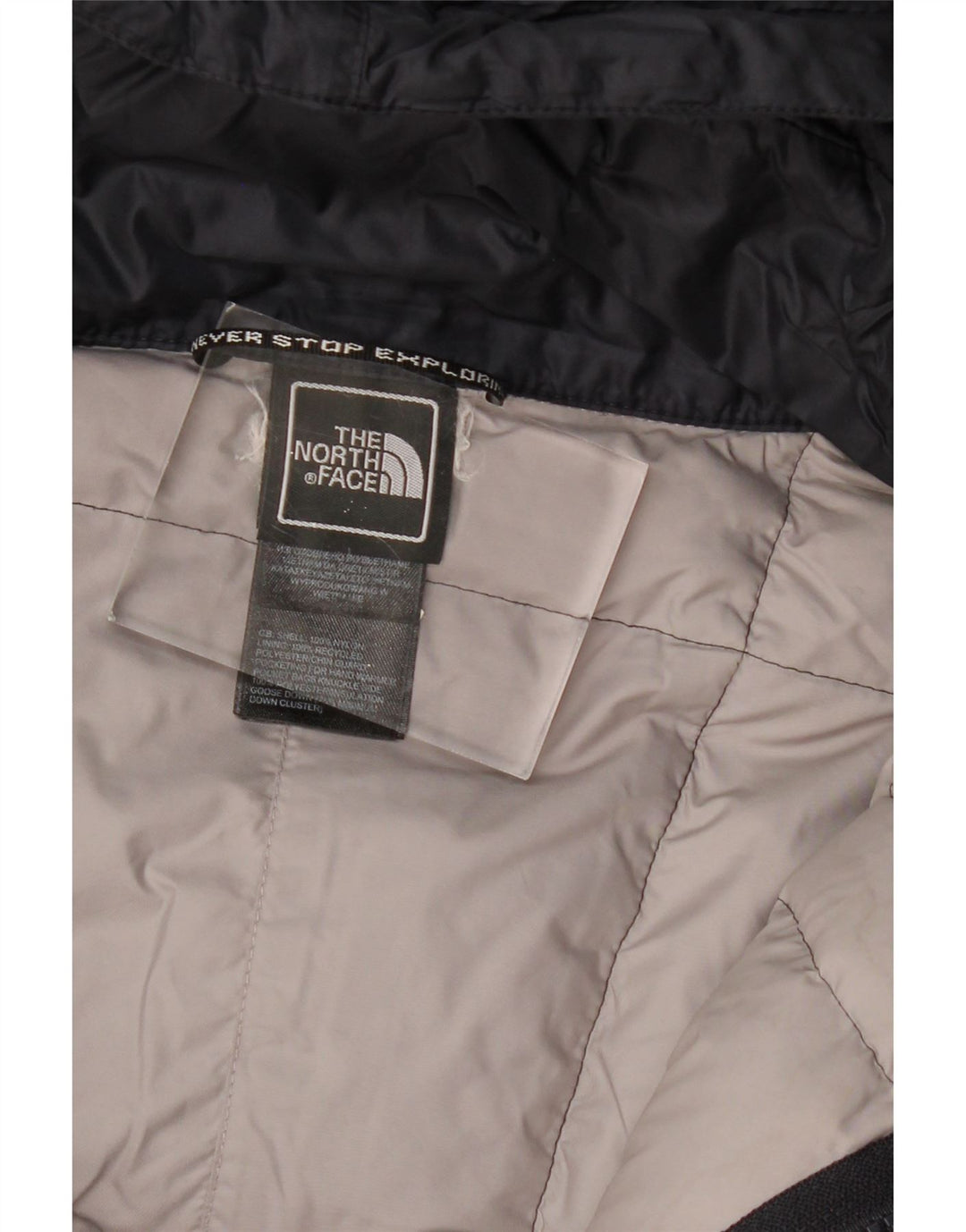Casaco acolchoado com capuz feminino THE NORTH FACE Reino Unido 14 poliéster azul marinho médio