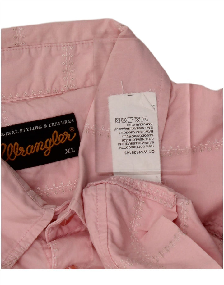Camisa masculina de manga curta WRANGLER XL rosa patchwork algodão