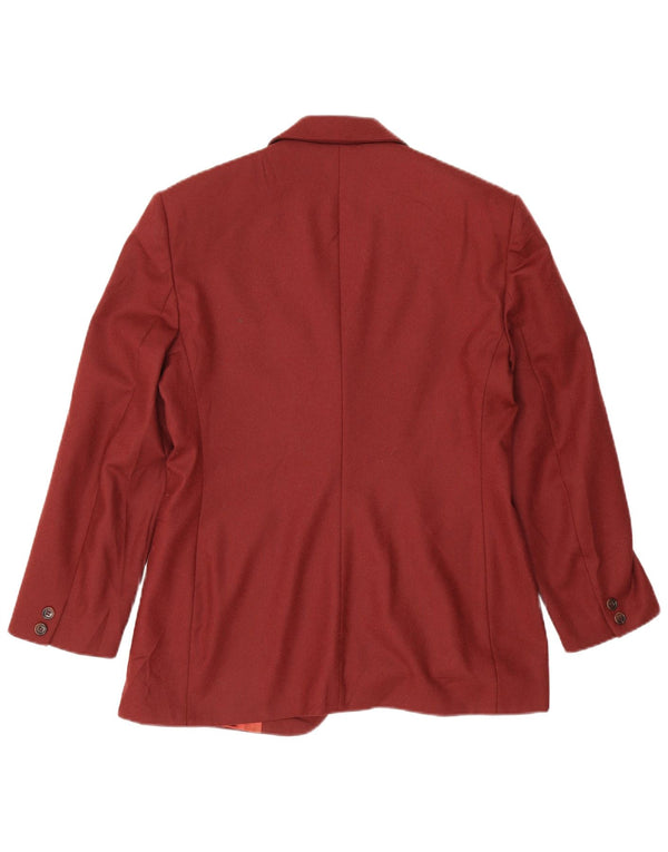 Jaqueta Blazer Feminina Benetton Crop 2 Botões IT 44 Lã Borgonha Média