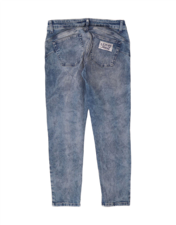 Liu Jo Jeans feminino com lavagem ácida slim W30 L25 algodão azul