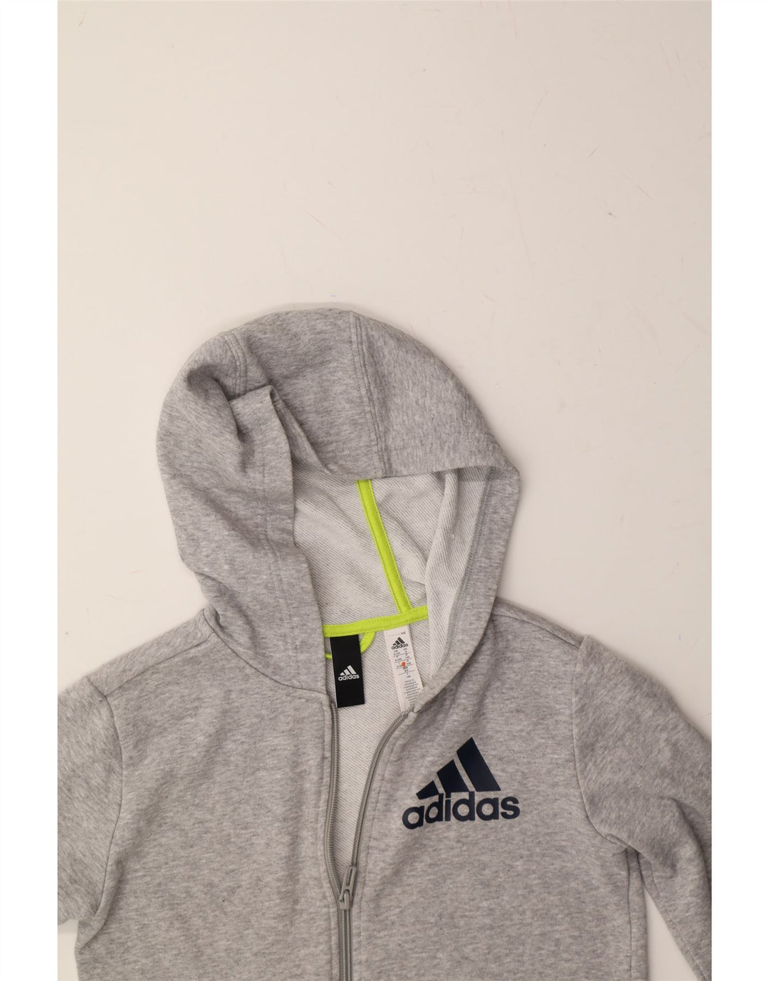 ADIDAS Boys Zip Hoodie Sweater 9-10 Years Grey Cotton Vintage Adidas and Second-Hand Adidas from Messina Hembry 