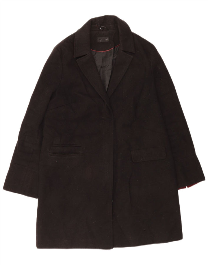 Sobretudo oversized feminino Topshop UK 10 poliéster preto pequeno