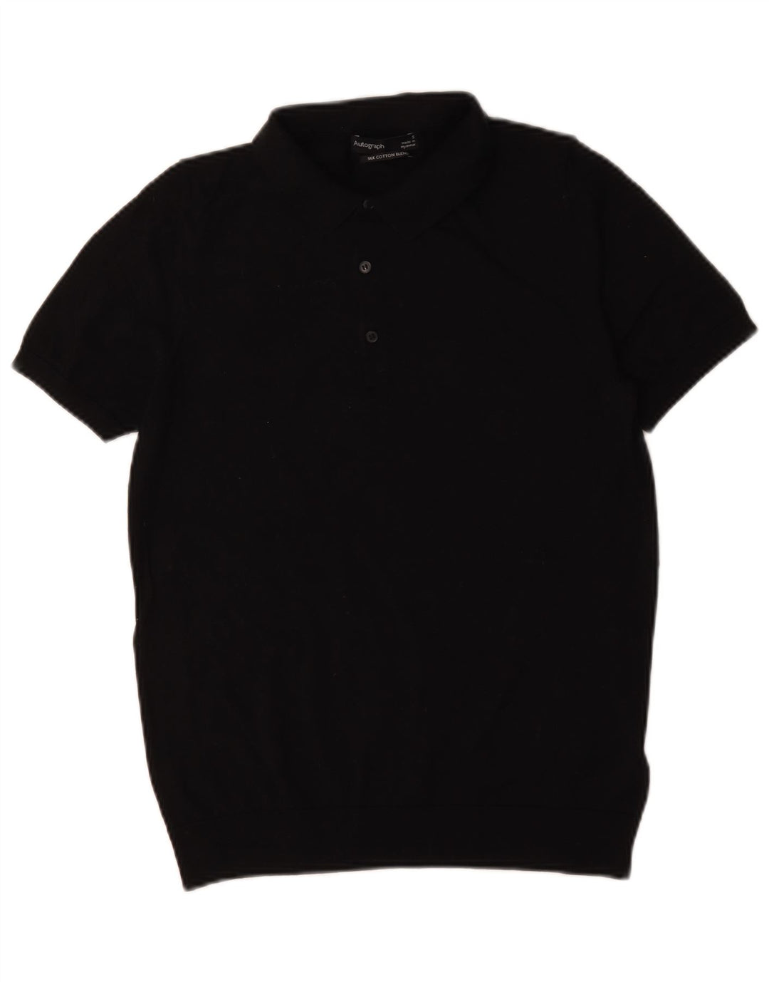 Camisa pólo autograph masculina Marks & Spencer pequena de algodão preto