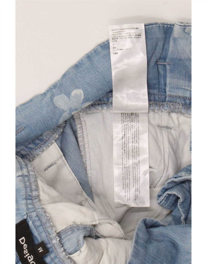Calça feminina Cargo Harem Desigual Médio W32 L28 Azul Floral Lyocell