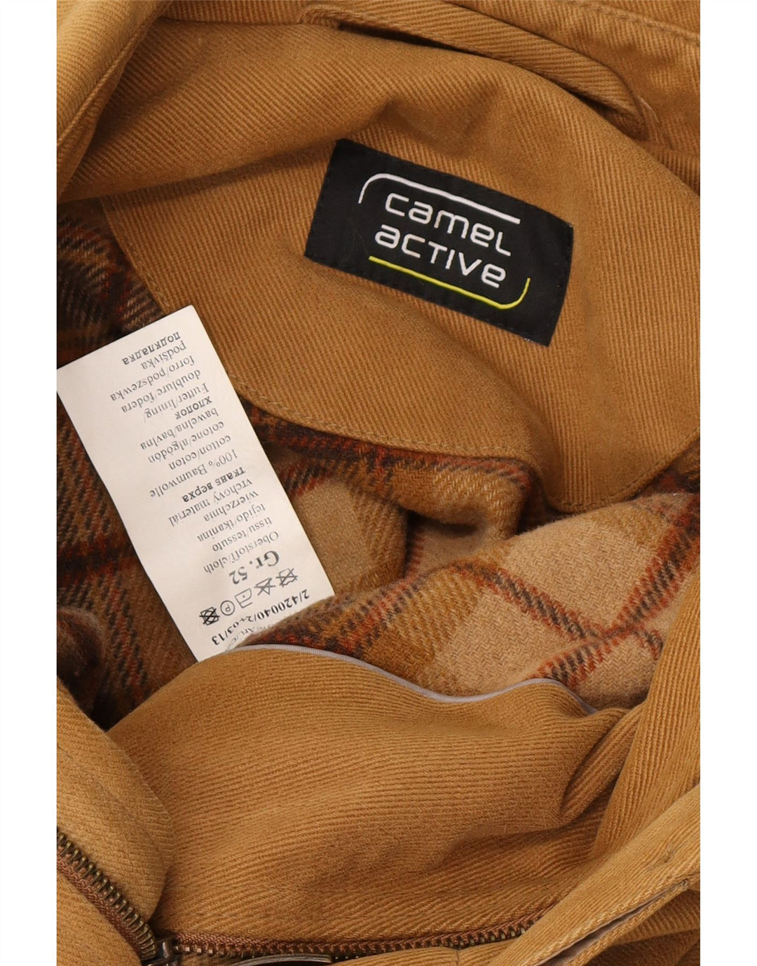 Jaqueta bomber masculina CAMEL ACTIVE EU 52 grande algodão bege