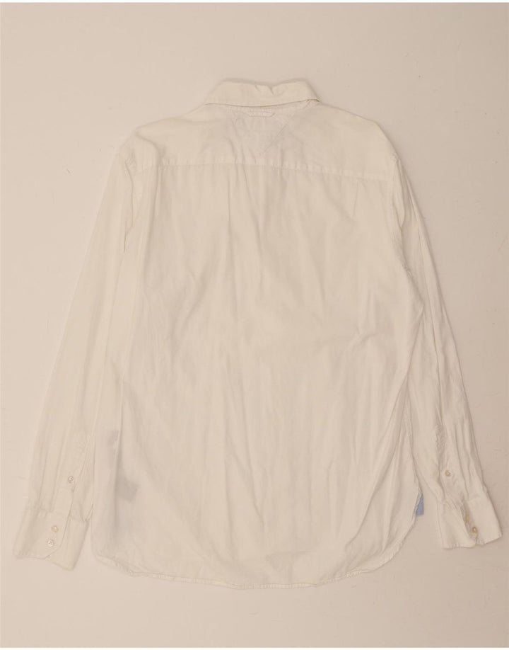 TOMMY HILFIGER Mens Shirt Large White Cotton Vintage Tommy Hilfiger and Second-Hand Tommy Hilfiger from Messina Hembry 