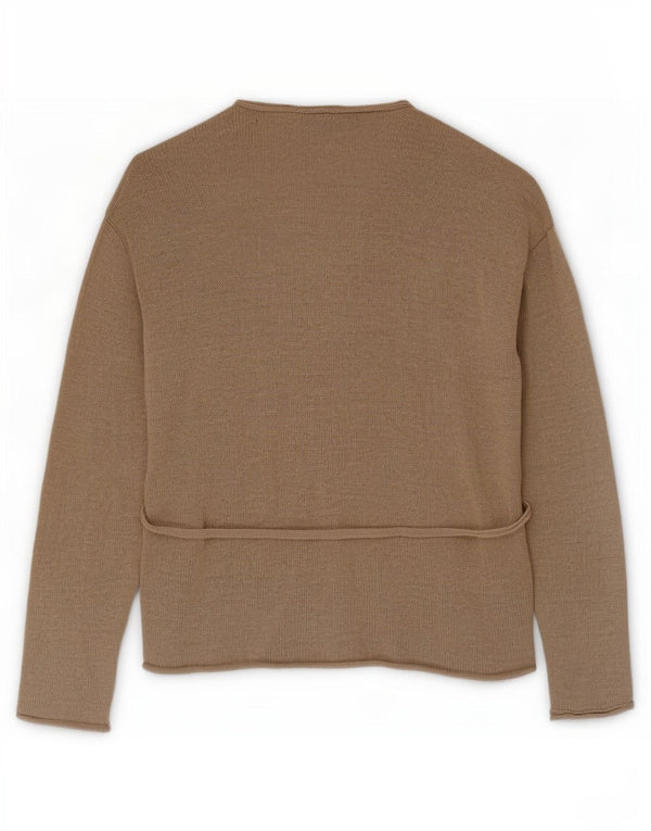 Suéter cardigã feminino Zara Classic Fit Reino Unido 10 pequeno linho cáqui
