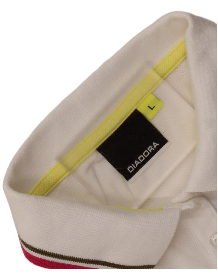 Camisa polo feminina DIADORA UK 14 grande branca