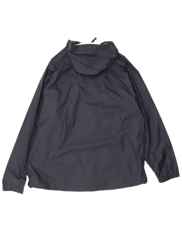 Jaqueta de chuva masculina L.L.Bean com capuz UK 42 XL azul marinho nylon