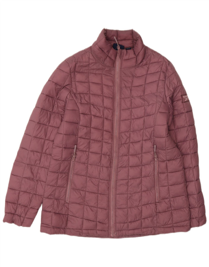 Jaqueta acolchoada feminina Reebok UK 14 poliéster marrom médio